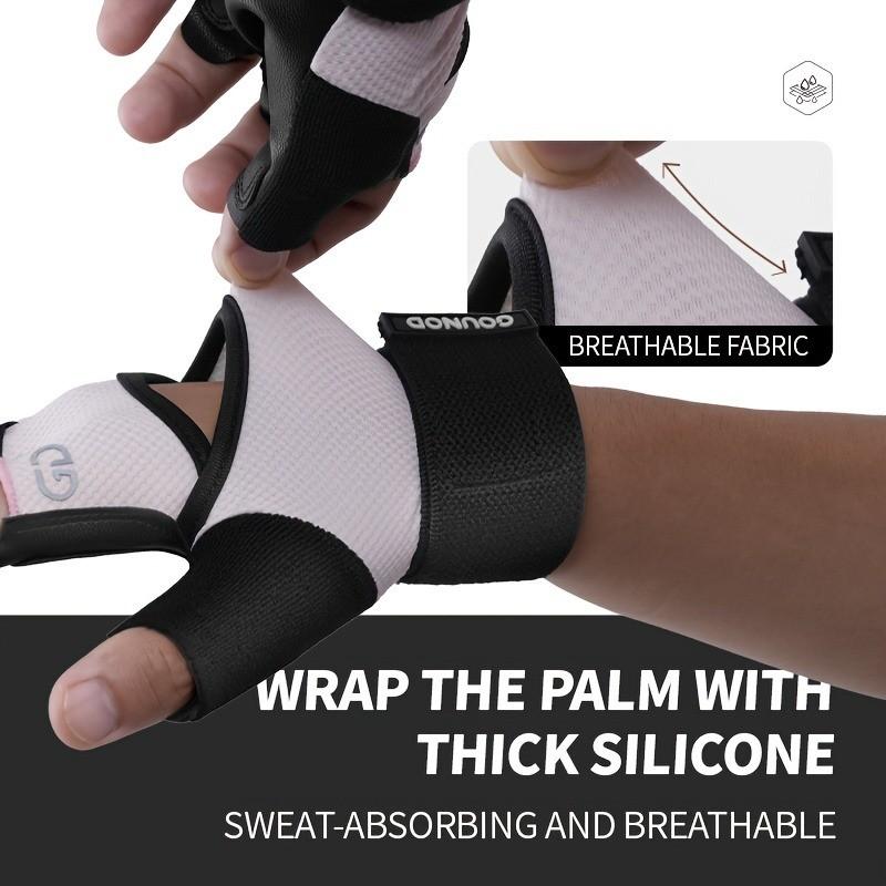 Fitness Half-Finger Gloves, Outdoor Cycling Sports Gloves, Non-Slip, Thickened, Wear-Resistant with Straps, Weightlifting Training Gloves