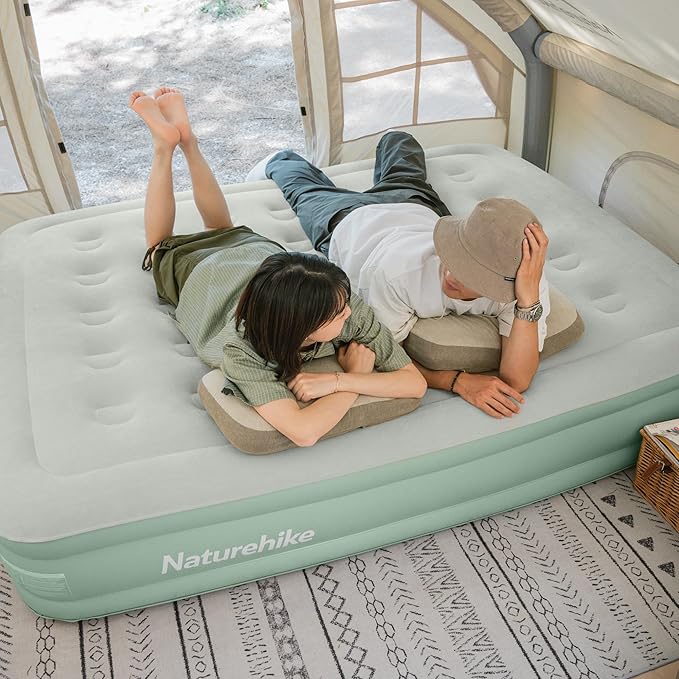 Naturehike Air Bed with Built-in electric Pump & Carry Bag, Double Height – Inflatable Mattress for Home & Camping – Ergonomic Support matress portable FathersDayGift Naturehike Air Bed with Built-in electric Pump & Carry Bag, Double Height – Inflatable Mattress for Home & Camping – Ergonomic Support matress portable FathersDayGift