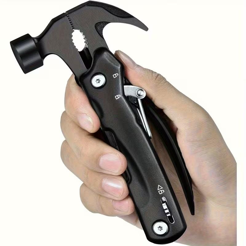 12-In-1 Multifunctional Hammer Tool Set, Multitool Set Includes Pliers & Screwdriver, Rustproof Metal Safety Lock Design, Ideal for Home Car Use Toolkit
