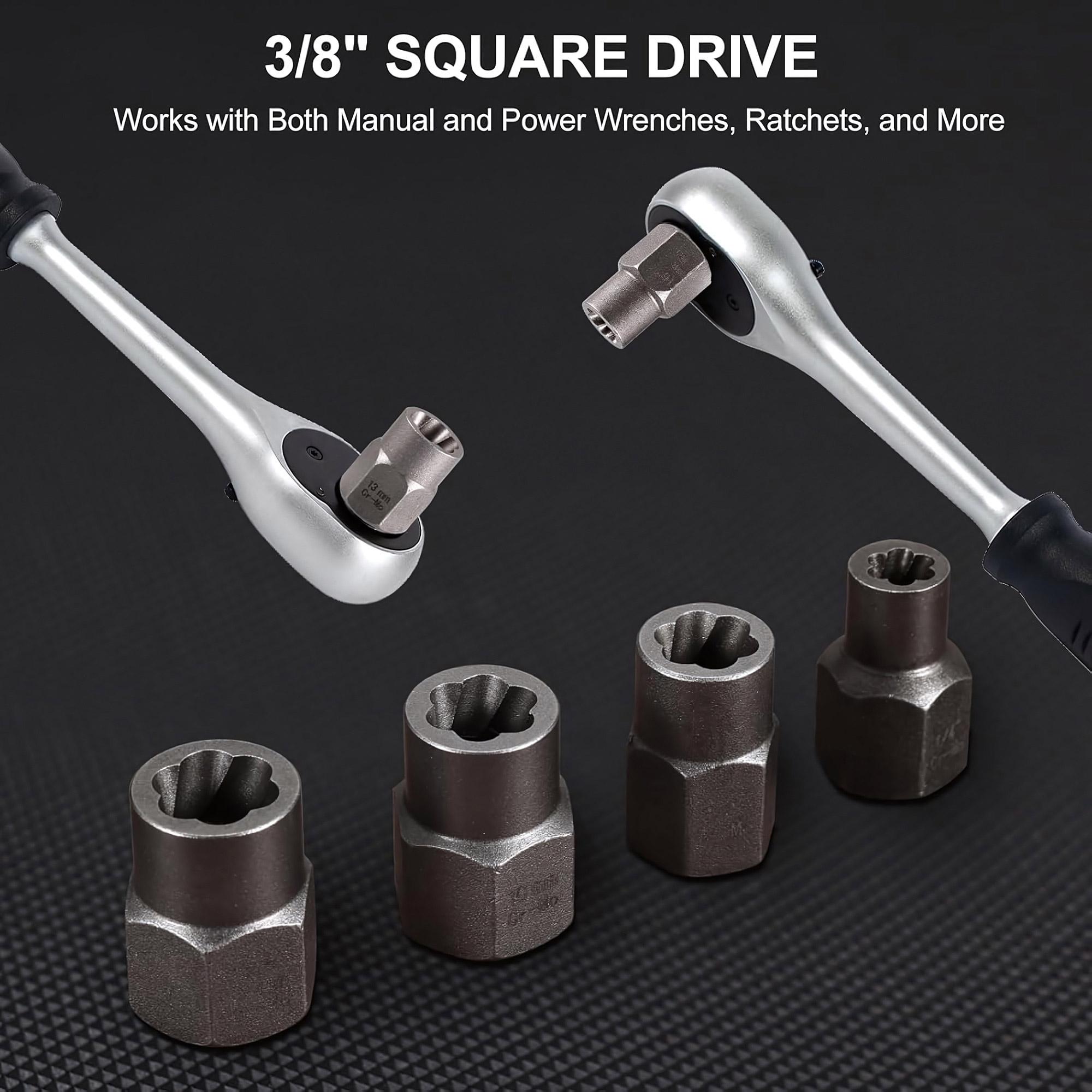 High-Impact 14-Piece Bolt Extractor Set, Stripped Screw Removal Tools, Anti-Slip Design, Magnetic Toolbox, Ideal for Automotive Rusted Screw Repair, Professional Thread Restoration Kit, Durable Extraction Tools for DIY