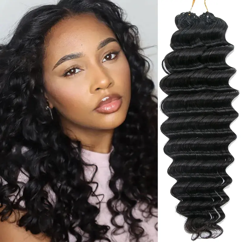 Ssawhair Deep Wave Crochet Human Hair Knotless Pre-Separated  display picture 1