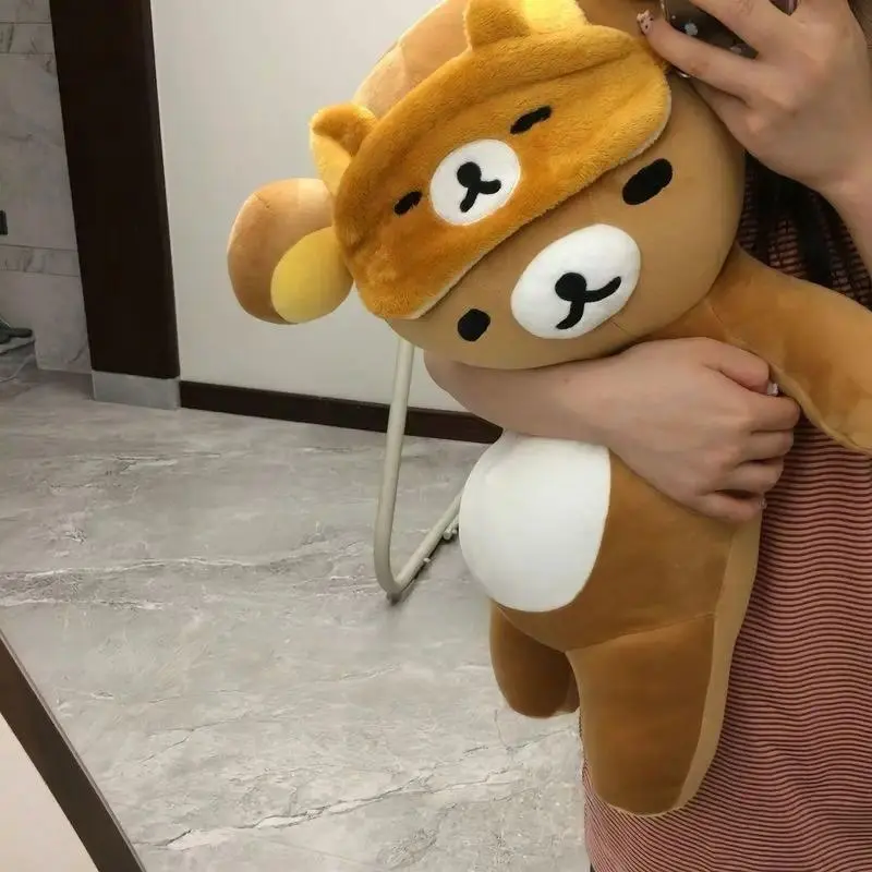 Rilakkuma Giant Soft Plush Toy Sleeping Pillow Comforting Stuffed Animal Gift for Bedroom Dormitory Kids Adults