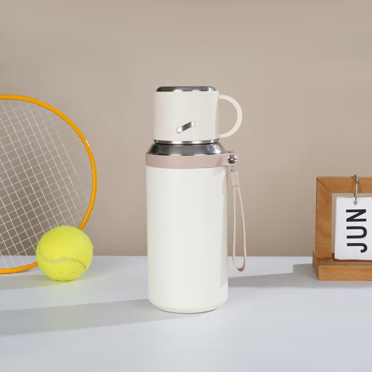 20.29oz Stainless Steel Water Bottle with Dual-Layer Insulation Leak-Proof Lid, Ideal for Camping Office Gift, Cold & Hot Use, Flasks