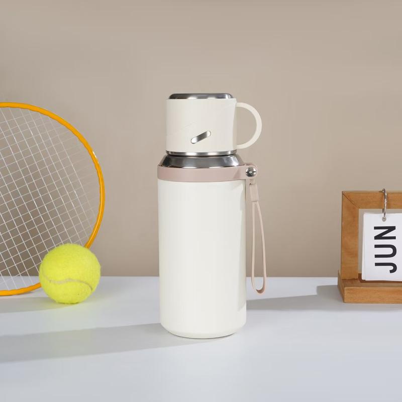 20.29oz Stainless Steel Water Bottle with Dual-Layer Insulation Leak-Proof Lid, Ideal for Camping Office Gift, Cold & Hot Use