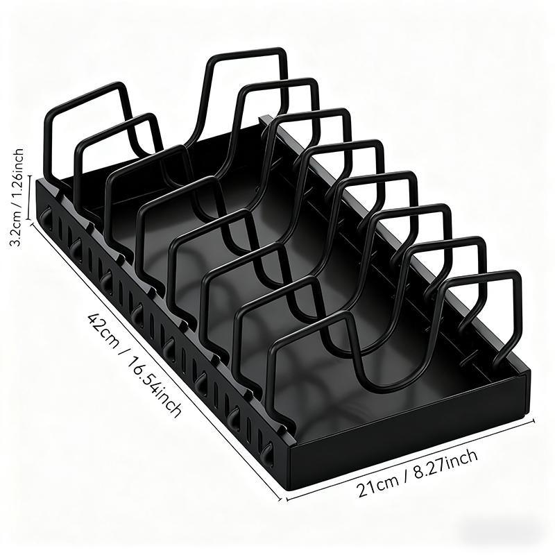 Expandable Pull-Out Pot Rack, No Tools Needed for Easy Installation, Adjustable Storage for Kitchen & Bathroom Organization, Dish Drying Organiser