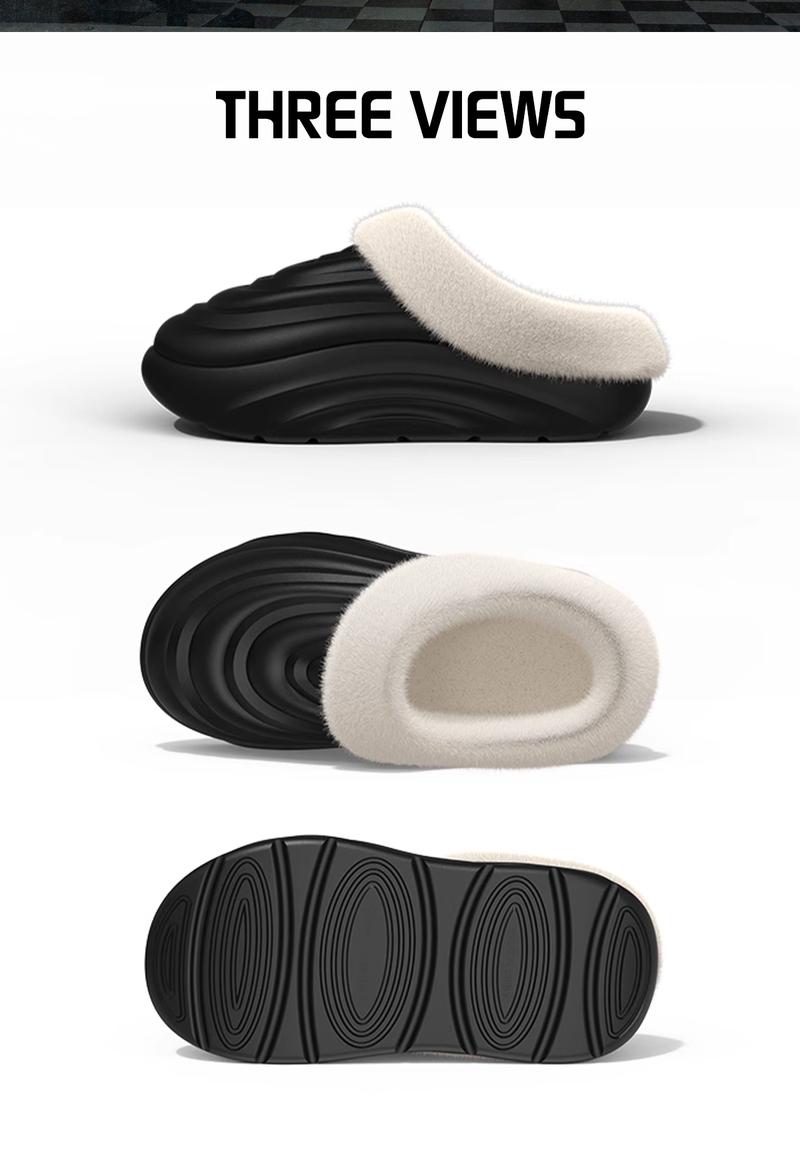 YASSIA Cozy Waterproof Fleece-Lined Winter Slides | Warm & Non-Slip Indoor Outdoor Slippers