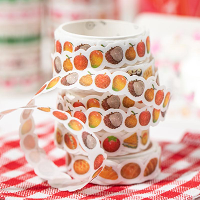 Fruit & Food Pattern Washi Tape, 5 Rolls Decorative Tape, DIY Decorative Sticker for Scrapbooking, Journaling, Gift Wrapping