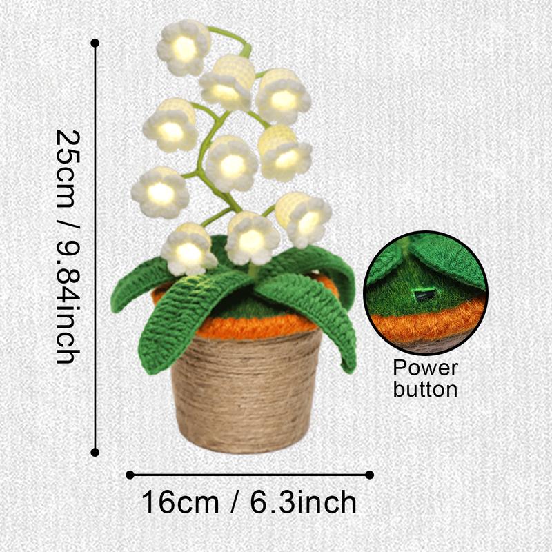 Product Introduction of Handmade Crocheted Halloween Lily of the Valley LED Lanternļ½Multi-color lighting + DIY Spooky Card ļ½Pumpkin Party Prop/Christmas Decor/Heartfelt Valentine's Gifts/Motherās Day Gift Handmade Flower Lamp Bedside Nightlight 12