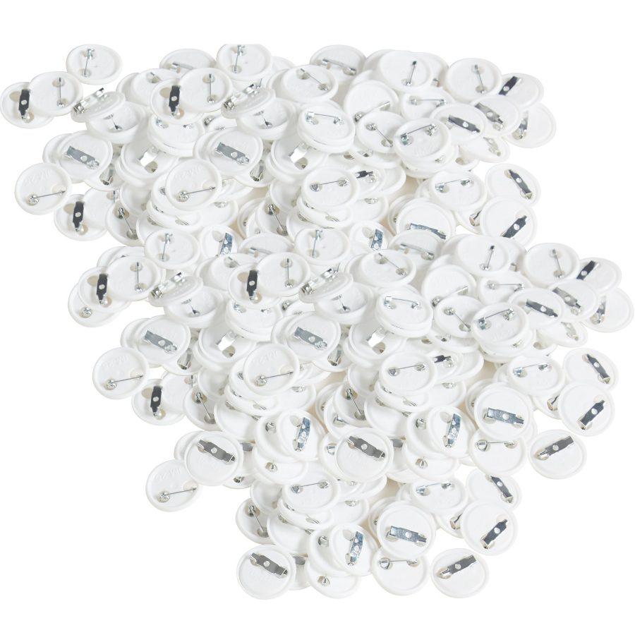 VEVOR 500 Sets 1 inch 25mm Pin Back Button Parts, DIY Round Button Badge Parts, Set Includes Metal Top, Plastic/Metal Button, Clear Film, and Blank Paper For Gifts Presents, Machine NOT Included