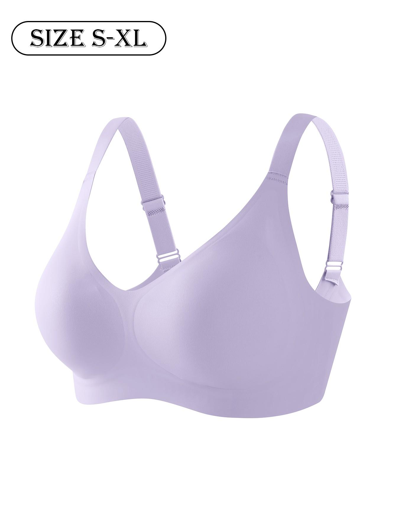 High-Quality Seamless Jelly Bra, Four-Row Three-Buckle, Push-Up Adjustable Sports Bra, Comfortable Breathable Skin-Friendly, Women's Wire-Free Bra