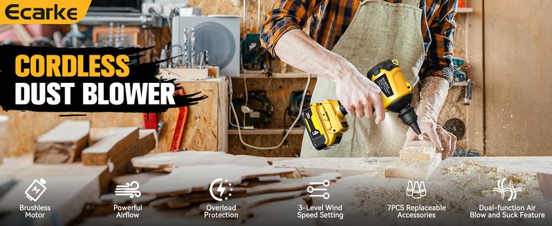 Cordless Dust Blower Comptible with Dewalt 20V Battery, 【Battery NOT Included】, Leaf Blower Brushless Handheld Blower Sawdust Blower 447 MPH/39 CFM for Garages, Sawmill Room, Workshop Clean