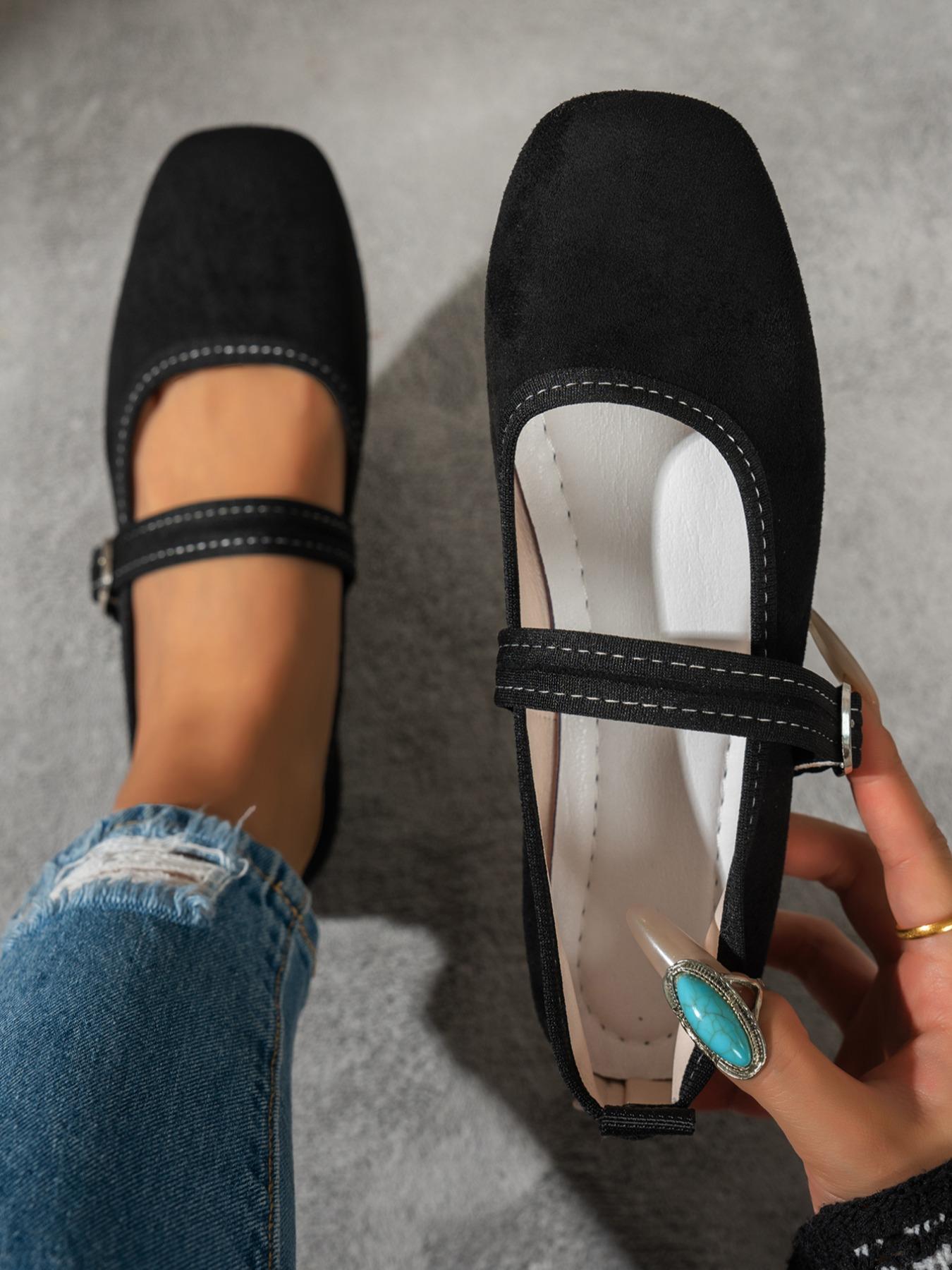Women's Vintage Square Toe Mary Jane Shoes, Comfortable Low Heel Single Shoe, Fashion Commuter Women's Shoes, All Seasons