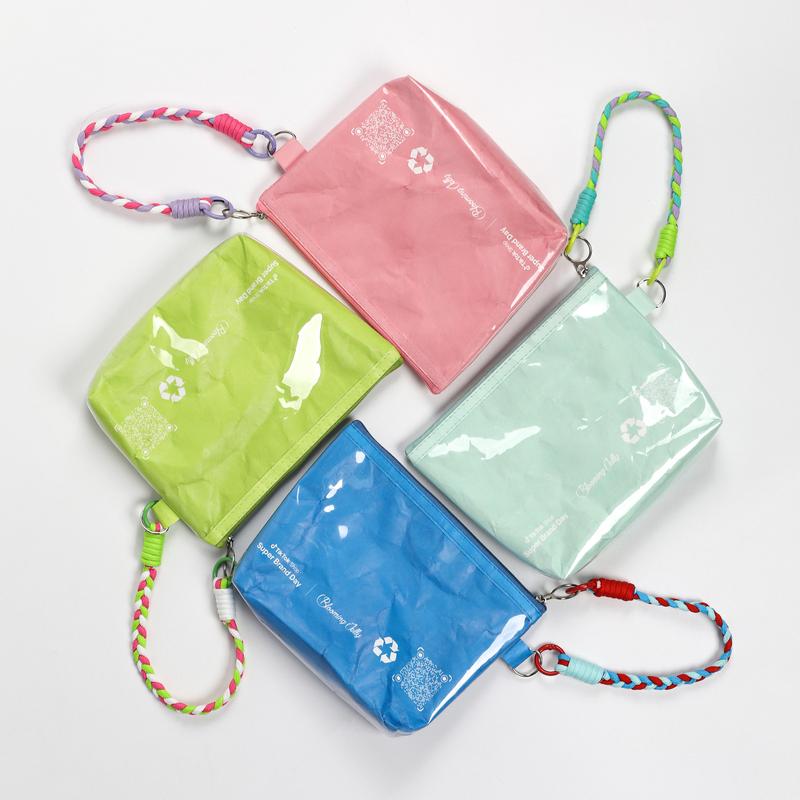 Blooming Jelly Waterproof DuPont paper Pouch Purse Women Bag Matching Wristlet