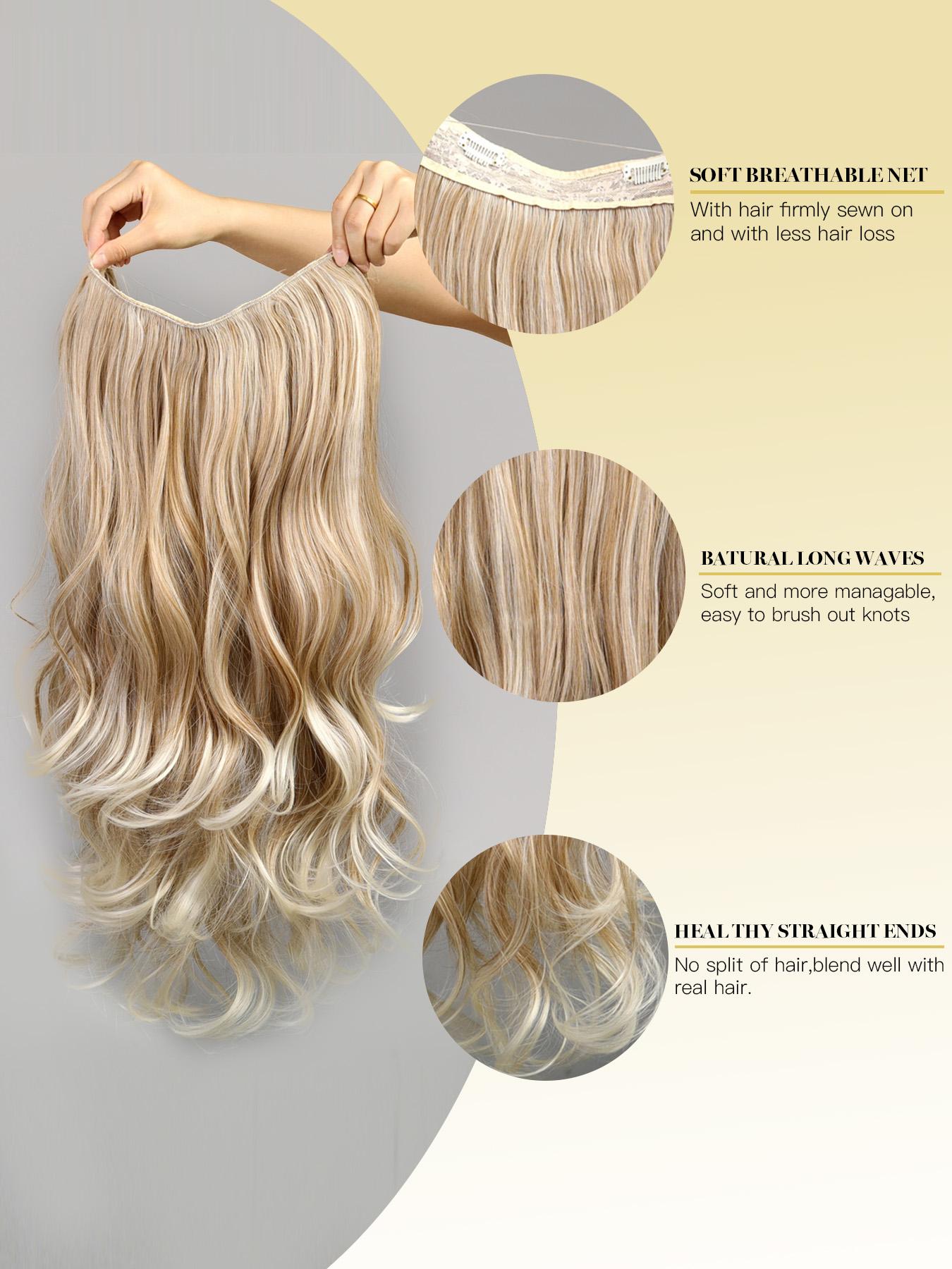 Halo Blonde Wavy Clip-In Extension - Honey Blonde InvisibleCurlyClipInExtensions  main image 2