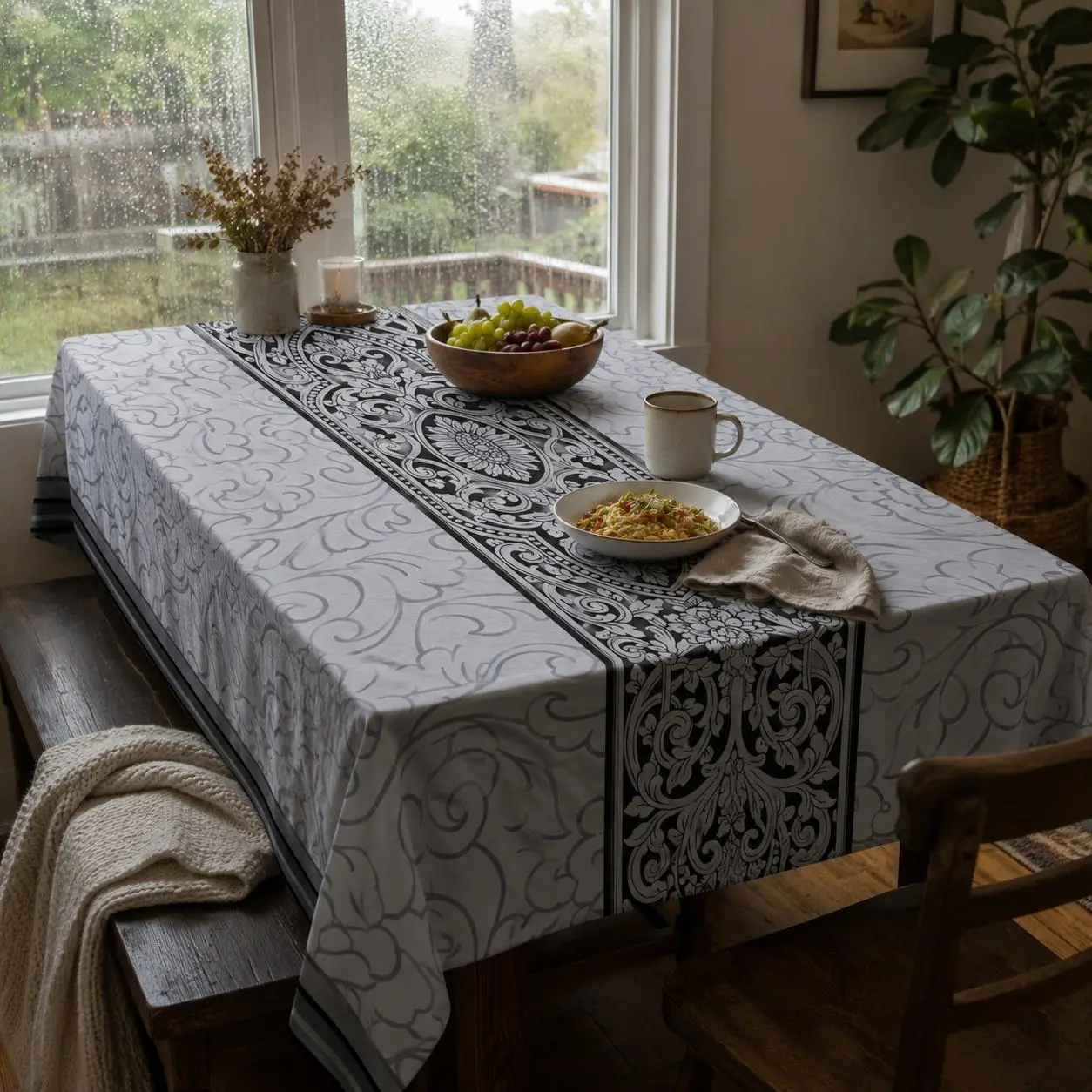 EastJia 1pc Premium Polyester Rectangle Tablecloth - Glam, Durable, Easy to Clean, Sustainable Machine-Made European Modern Home Decor for Holiday, New Year Party Dining, All Seasons