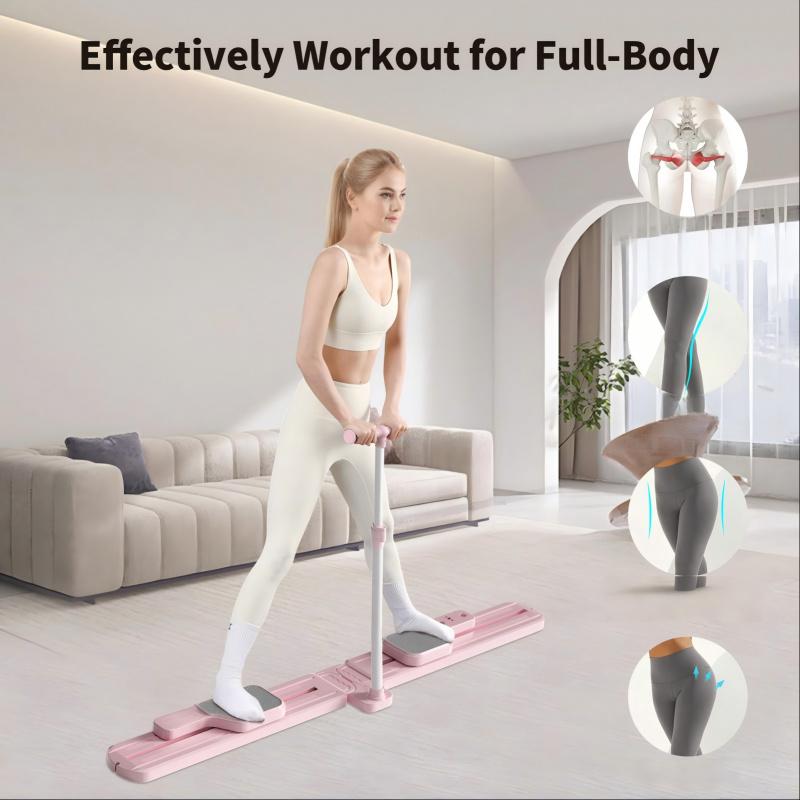 Multifunctional Ski Machine and Pilates Board--Suitable for leg exercises, core strength training, unisex, adjustable glute and pelvic floor muscle trainer, full-body home fitness equipment