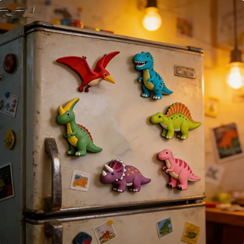 Dinosaur Fridge Magnet 6-Piece Set
