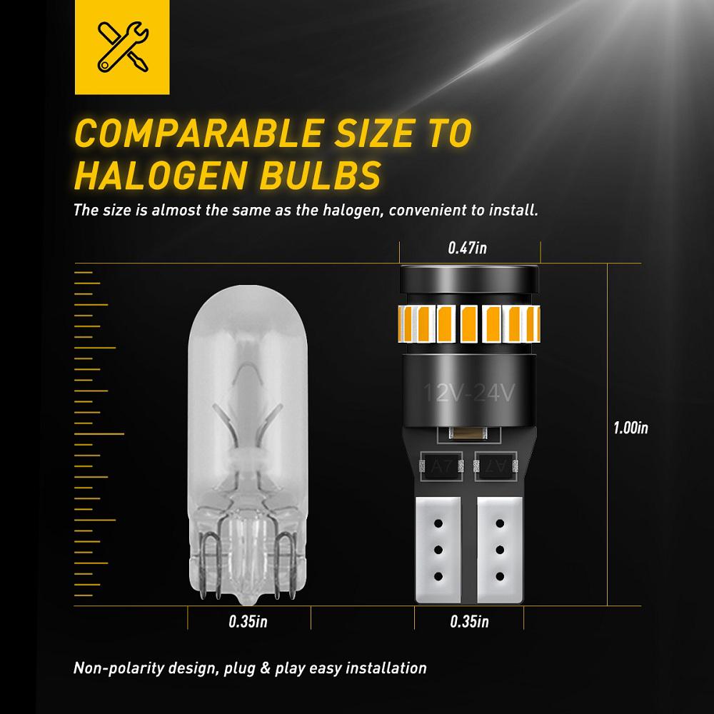 AUXITO 10x 194 LED Light Bulb 6000K White 168 2825 W5W T10 Wedge 24-SMD 3014 Chipse AUXITO 10x 194 LED Light Bulb 6000K White 168 2825 W5W T10 Wedge 24-SMD 3014 Chipse