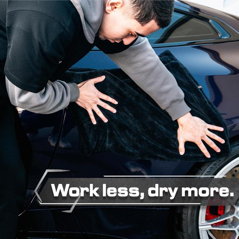 24"x36" Twisted-Loop Car Drying Towel, 1300GSM, Streak Free, Lint Free, Reusable - Car Accessories, Microfiber Cleaning Cloth for Car, Truck, SUV - One Pass Is All You Need