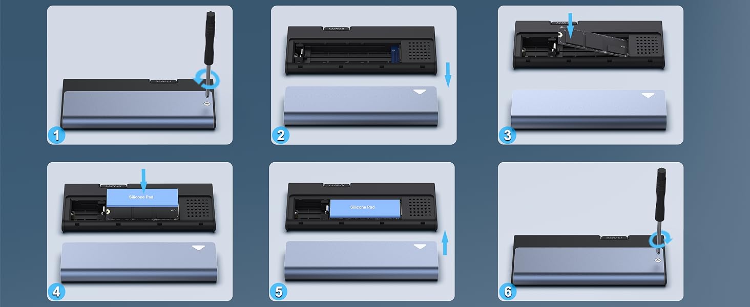 BENFEI M.2 NVME SATA SSD Enclosure, 10 Gbps USB C/A  Key Solid State Drive Enclosure Support UASP Trim for NVME/SATA SSDs 2230/2242/2260/2280