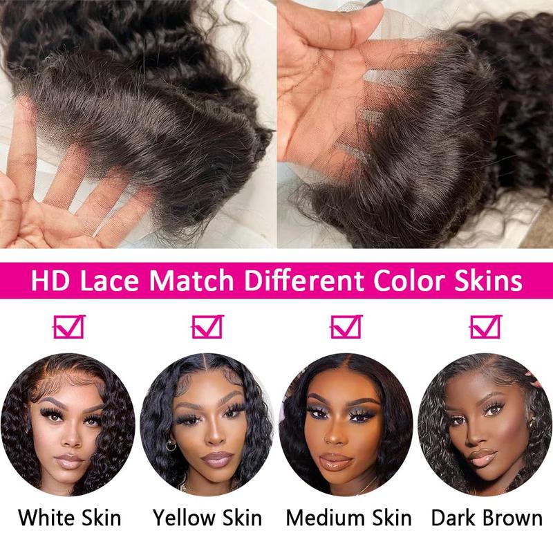 Bling Hair Deep Wave Lace Frontal Wig Transparent 13x4 13x6 HD Lace Frontal Human Hair Wigs Curly Human Hair Lace Frontal Wigs For Women