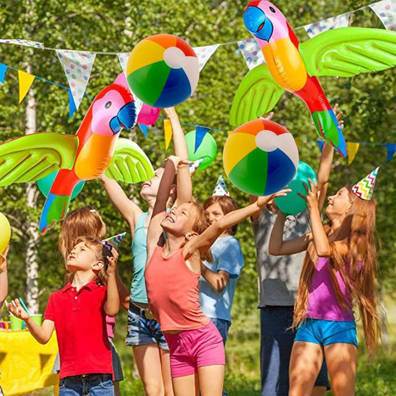 1pc Tropical Summer Inflate Animal Parrot Fun Toy Balloon Seaside Swimming Pool Boys Girls Wedding Party Decoration DIY Supplies