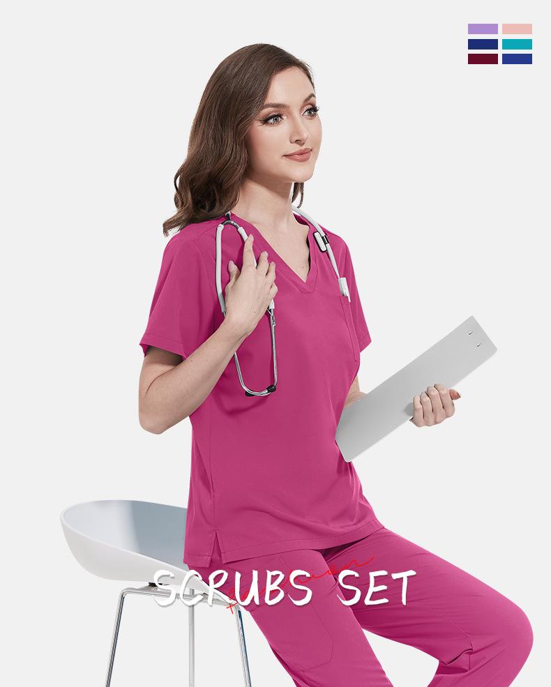 Stretchy and Comfortable Summer Thin Ankle-length Pants Workwear Special Scrubs for Clinic Beauticians Suitable for Beauty Care Outpatient Duty Daily Operations and Other Scenarios Breathable Skin-friendly and Easy To Maintain