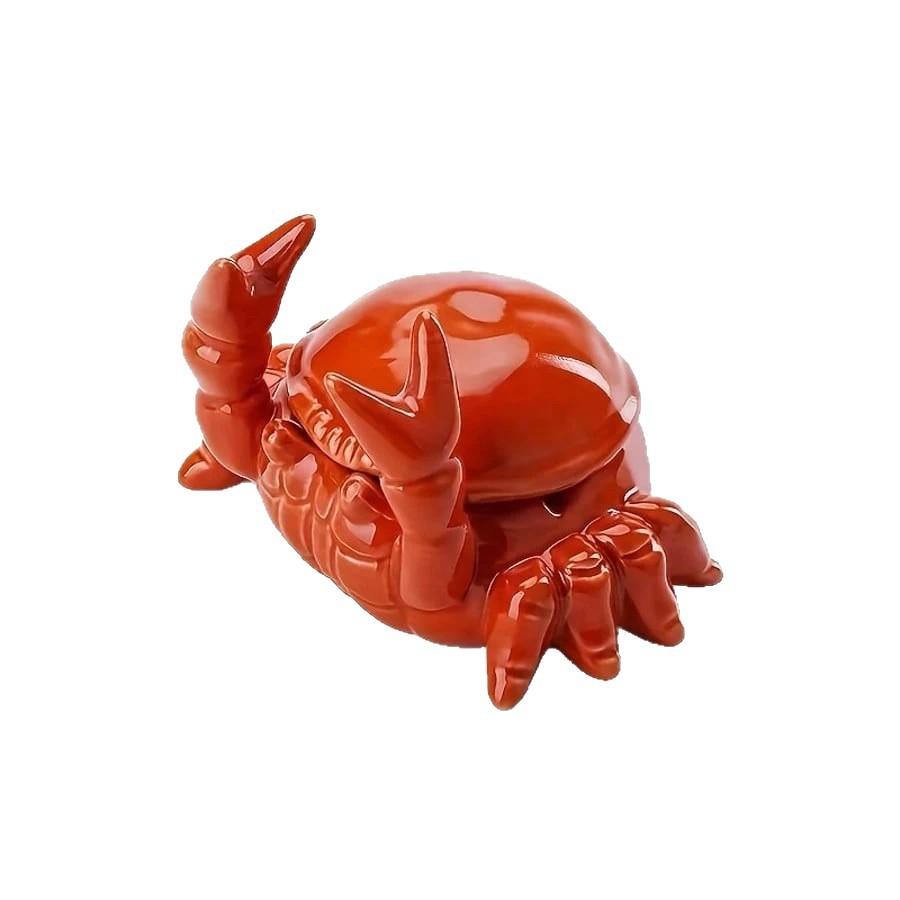 Cute Crab Ceramic Tray with Realistic Claw Design, Home Office Bar Desktop Decor, Fun Gift for Father or Boyfriend