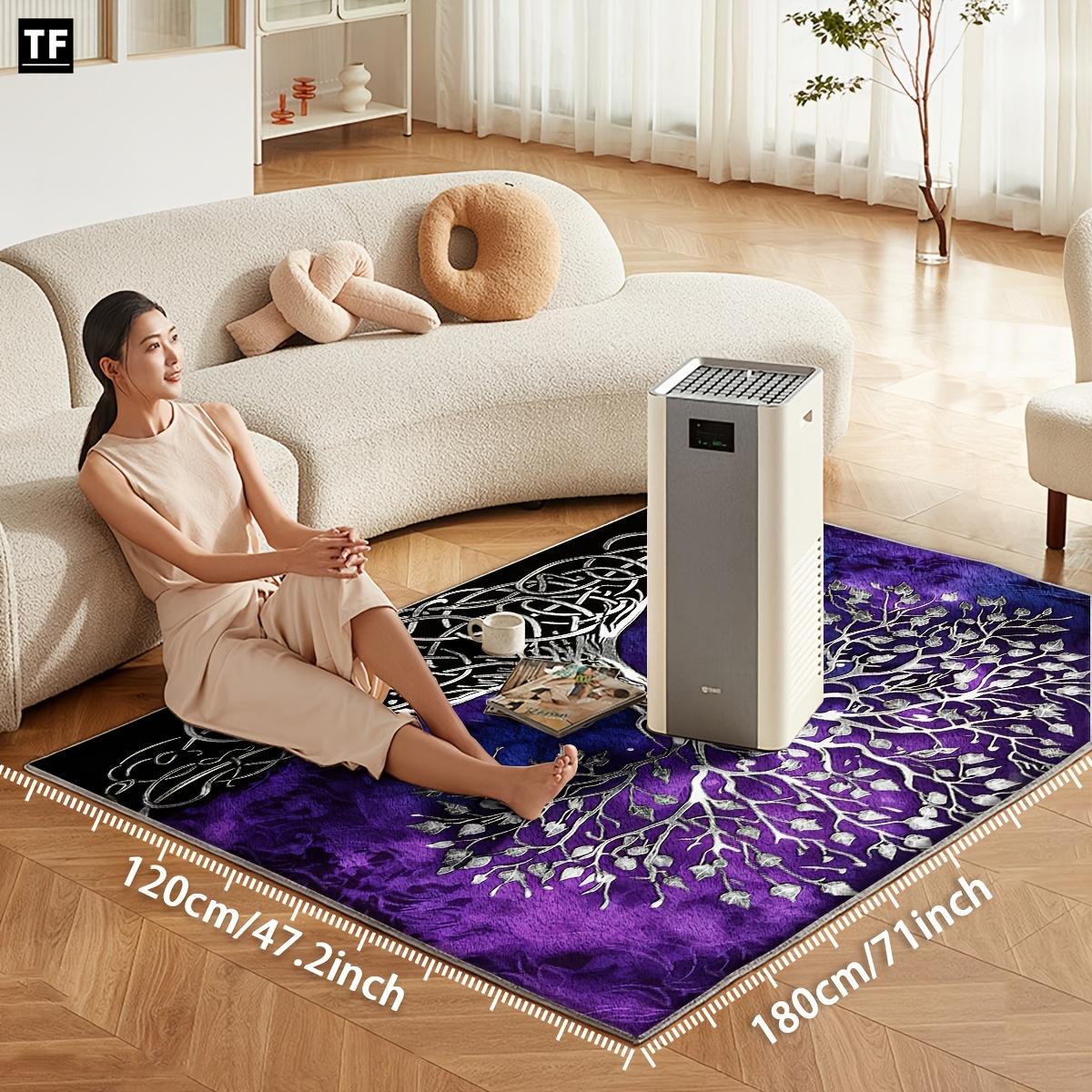 Life Tree Silver Root Blue Background Carpet, Non-Slip Velvet Rug, Indoor Use, Living Room, Bedroom, Kitchen, Hallway, Entryway Life Tree Silver Root Blue Background Carpet, Non-Slip Velvet Rug, Indoor Use, Living Room, Bedroom, Kitchen, Hallway, Entryway