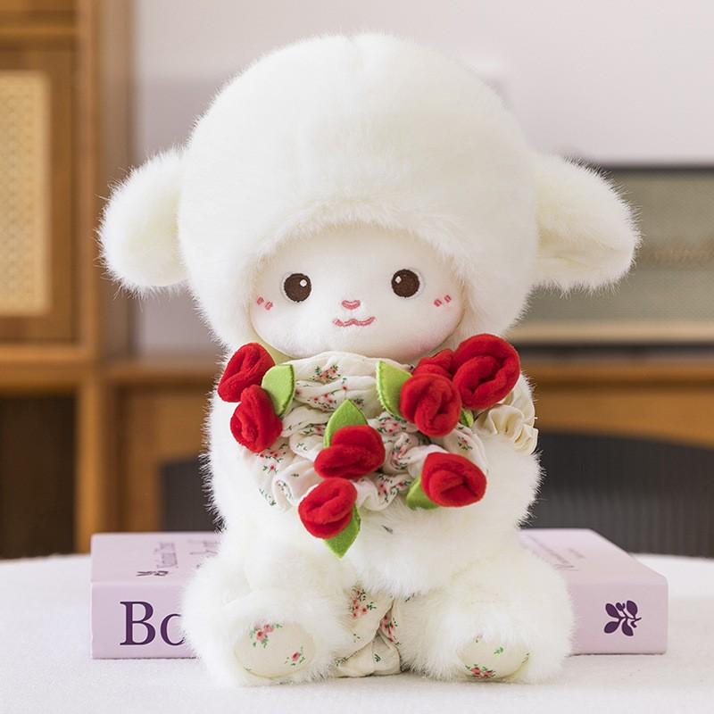 1PC Mother's Day Gift - Flower Holding Teddy Bear, Rose Teddy Bear, Wedding Decoration Plush Teddy Bear - Soft Stuffed Animal Toy, Ideal Gift for Mother's Day/Wedding Decorations/Anniversaries/Birthdays and Romantic Occasions