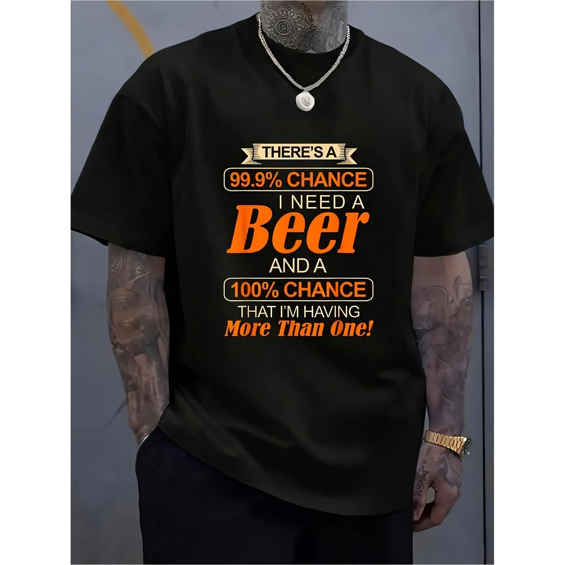 Funny Beer Lovers TShirt There's a 99 Chance I Need a Beer I'm Not Saying More Than 1 Soft Breathable Retro Unisex Tee for Men Unisex Loose Fit Round Neck Casual Shirt WitHappy Mother Day Shirt for Mom Best Mom Ever Graphic Tee Gift