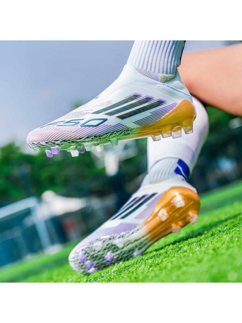 Men Women High-End Seamless Football Shoes, Football Boot, Anti-Slip Durable Outdoor Lawn Soccer Cleats, Super Grip Support, Fashionable Design