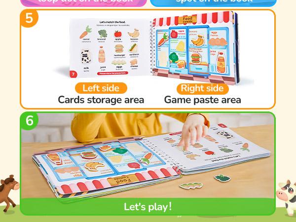JoyCat Preschool Busy Books Language Toys, Montessori Busy Board, Educational Learning Flash Cards, Sensory Toys, Creative Learning & Fun Activities