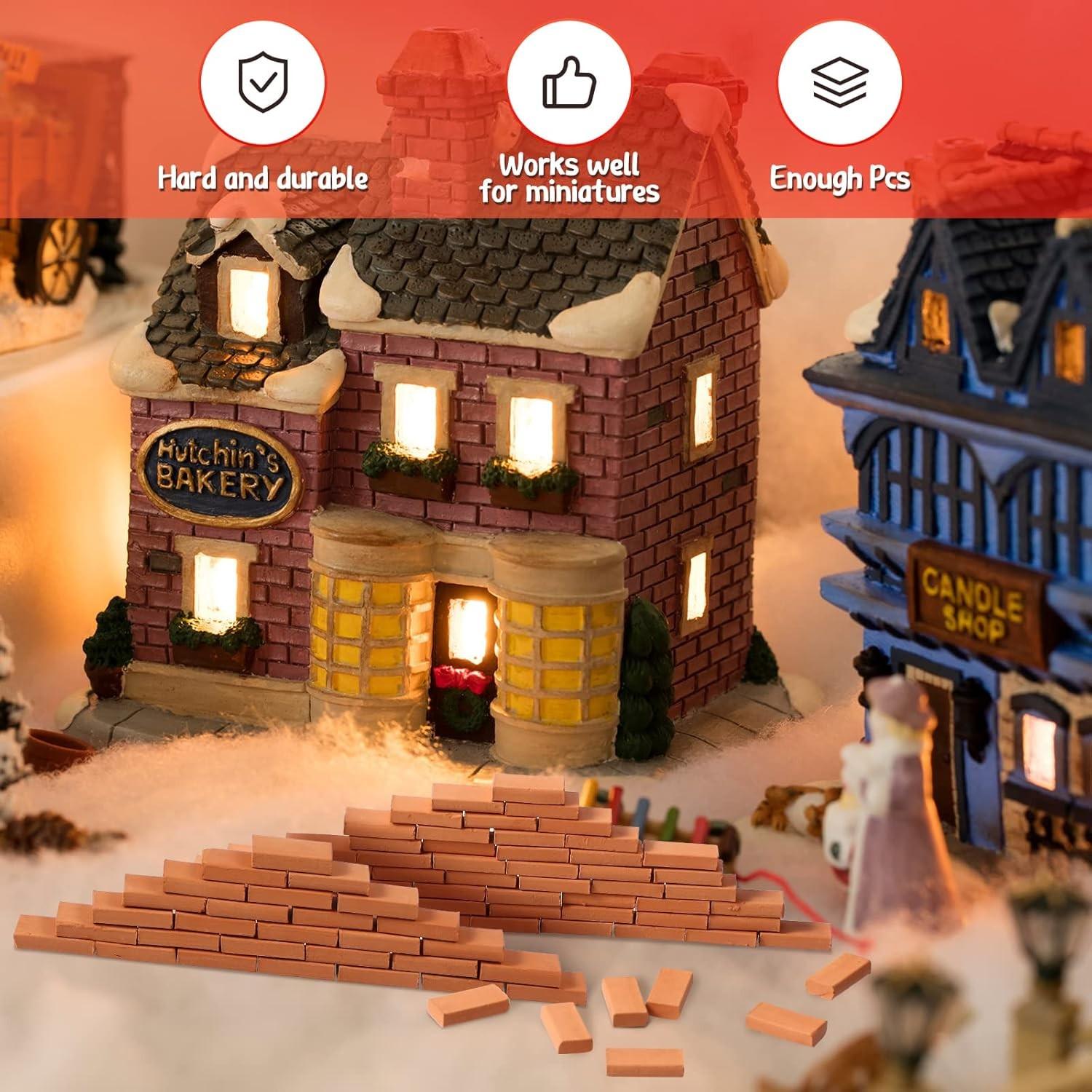 98PCS Mini Red Brick Model, Simulation Mini Bricks Can Be Reused For Miniature Scenes, DIY Handmade Building Materials For Architectural Scene Layout, Sand Table, And Mini House Landscape Decoration