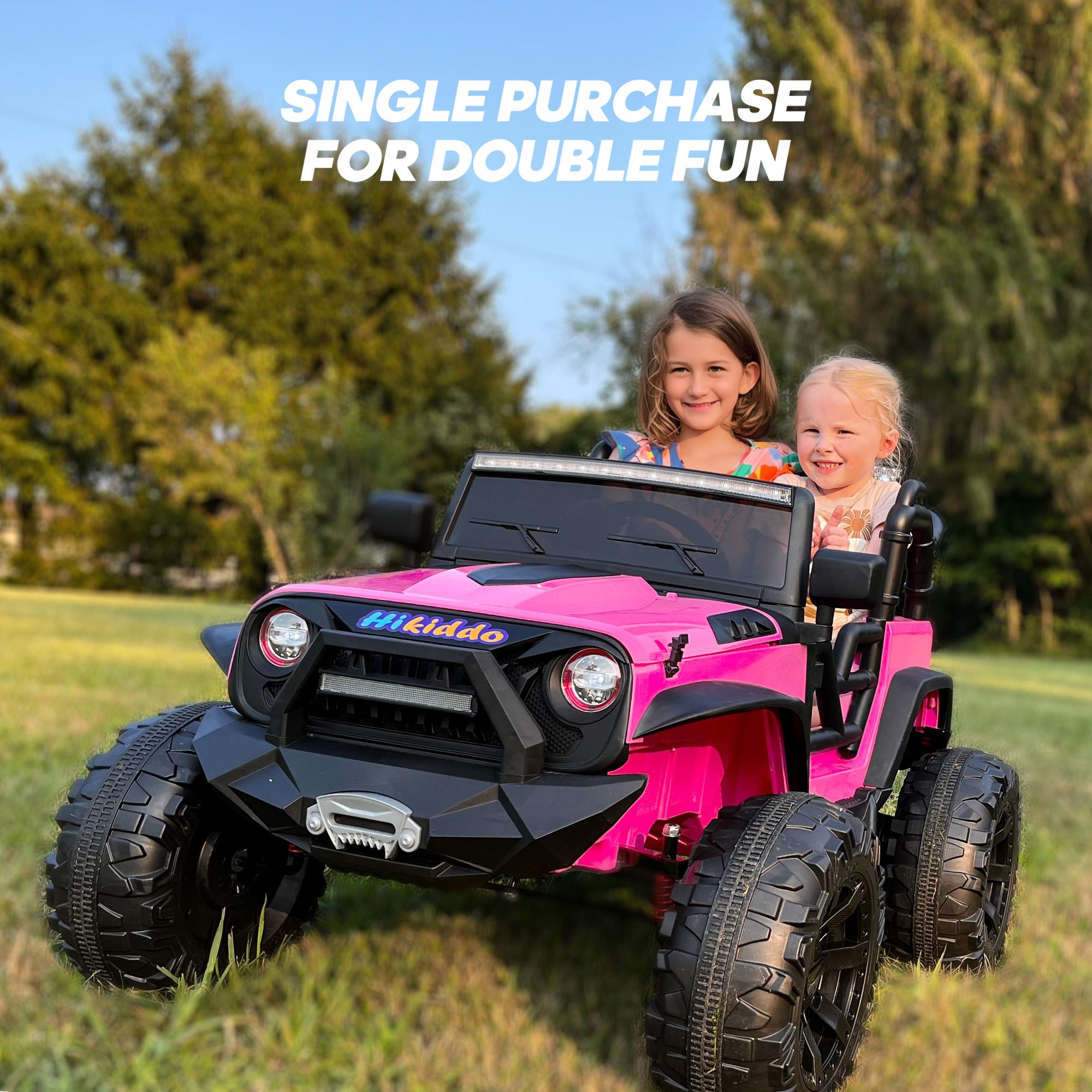 Hikiddo 24V 9Ah Ride on Toy for Big Kids, 2-Seater Powered Ride-on Truck Car with Remote