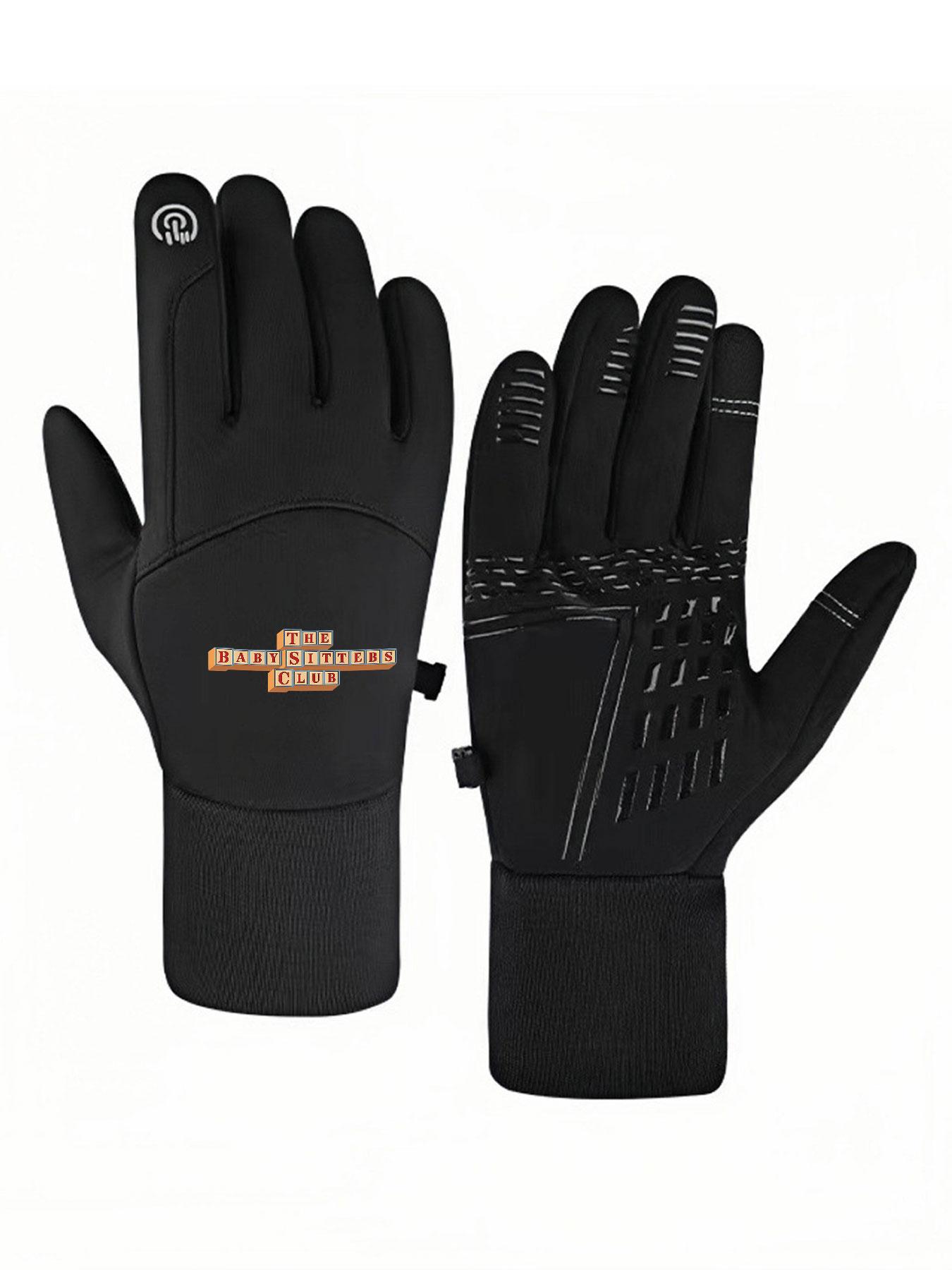 1pc with ableand THE BABYSITTERS CLUB Patch Design s winter gloves unisex winter gloves Touch Screen Soft Touch Running adult warm gloves keep warm holiday gifts Comfortable