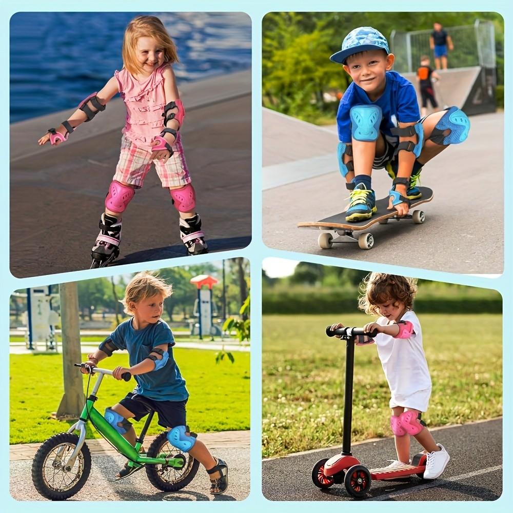 Lightweight Breathable Protective Gear Set, Knee Elbow Wrist Guards, Adjustable Velcro Design, Outdoor Safety Equipment