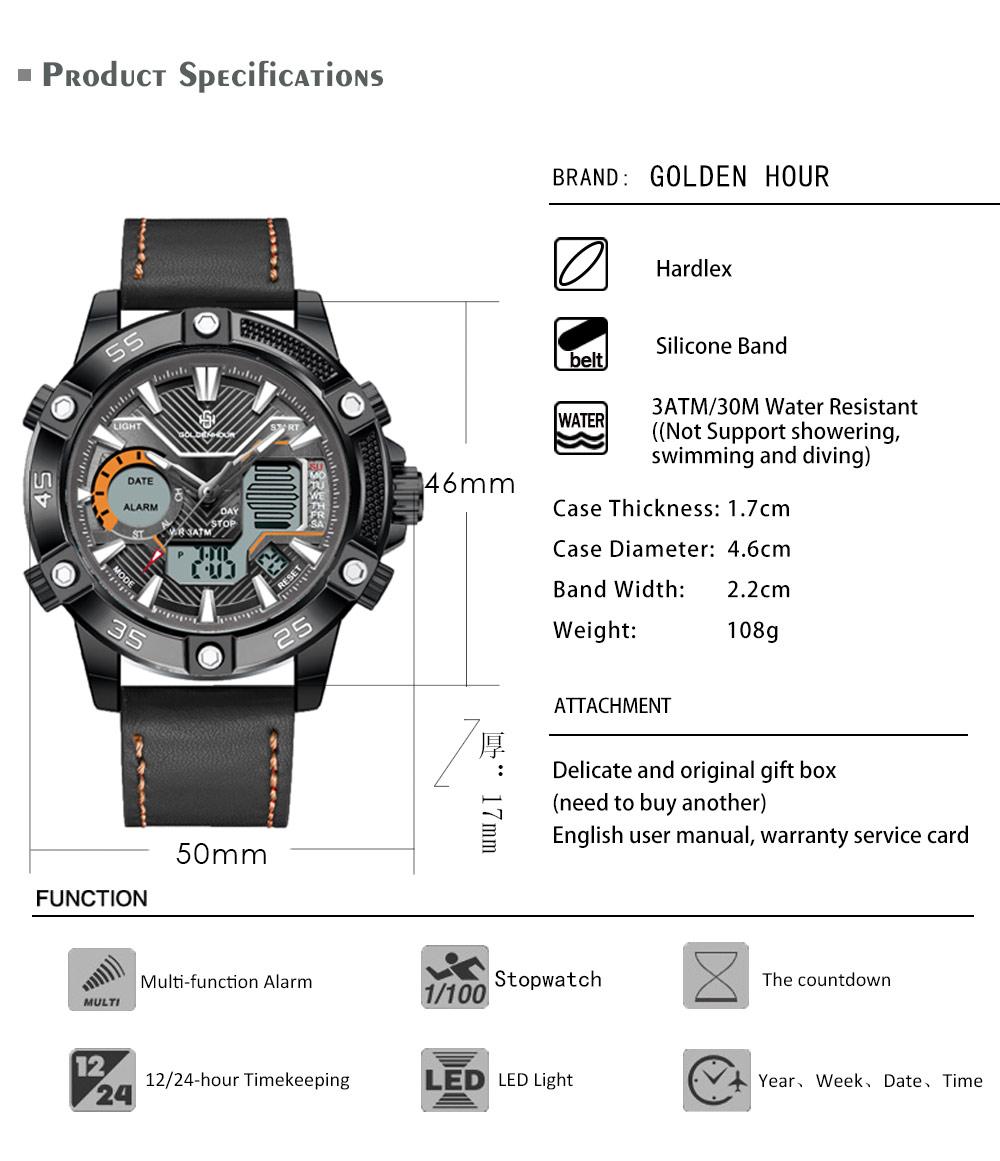 Multifunctional Digital Electronic Watch, Outdoor Waterproof Quartz Watch, Durable Design for Everyday Use, Perfect Gift Choice