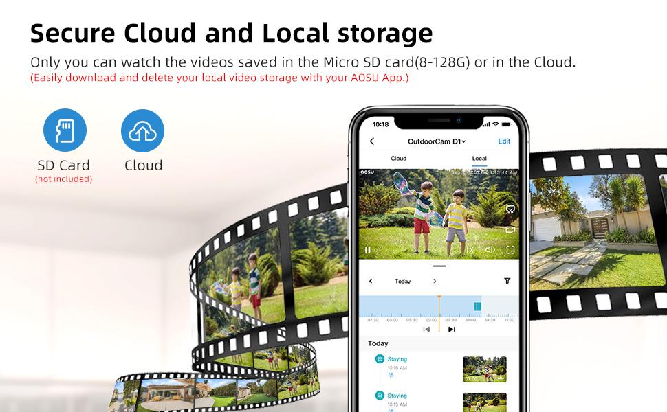 AOSU 2K Security Cameras Outdoor/Home, 360°Pan-Tilt View Timed Cruise 2.4G WiFi Security Camera with Motion Tracking, Spotlight & Siren, 2-Way Audio, Full Color Night Vision, Waterproof