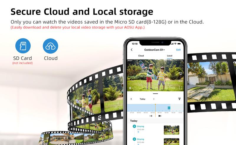 AOSU 2K Security Cameras Outdoor/Home, 360°Pan-Tilt View Timed Cruise 2.4G WiFi Security Camera with Motion Tracking, Spotlight & Siren, 2-Way Audio, Full Color Night Vision, Waterproof