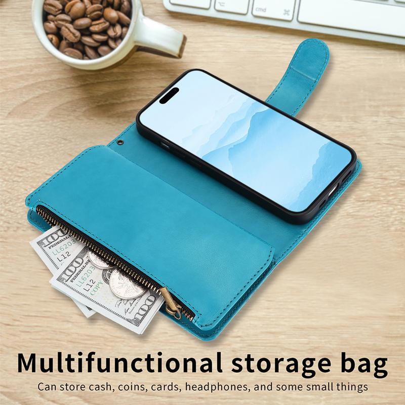 For Samsung Galaxy S25 Ultra S24 Plus S23 FE S22 S21 Lanyard Cute Floral Embossed Butterfly Wallet Phone Case with 6 Card Slots Zipper Pocket Wrist Strap Women Soft PU Leather Protective Flip Fold Stand Cover Magnetic Closure For Mom