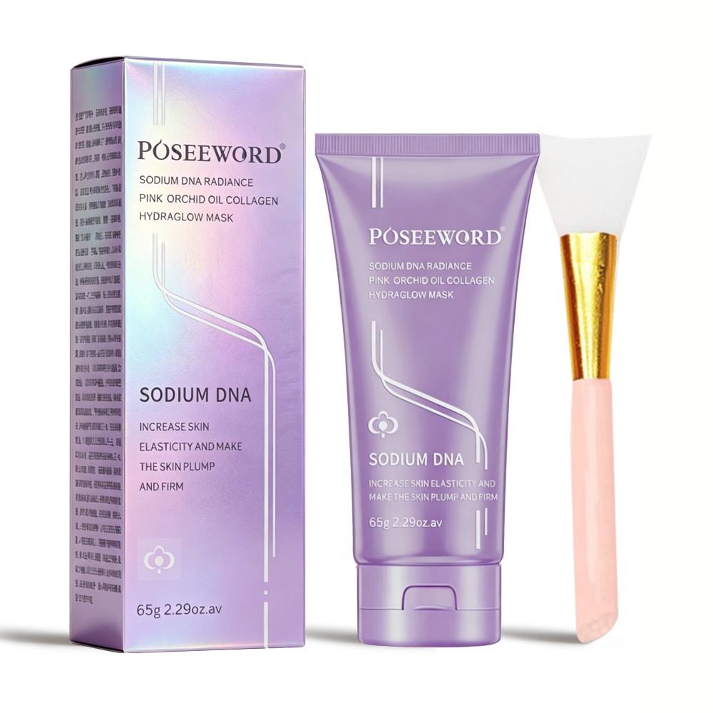 2 Pack Sodium Dna Radiance Orchid Oil Collagen Hydraglow Mask, Moisturizing Peel-Off Mask, Multi-Pack Liquid Form, No Allergen