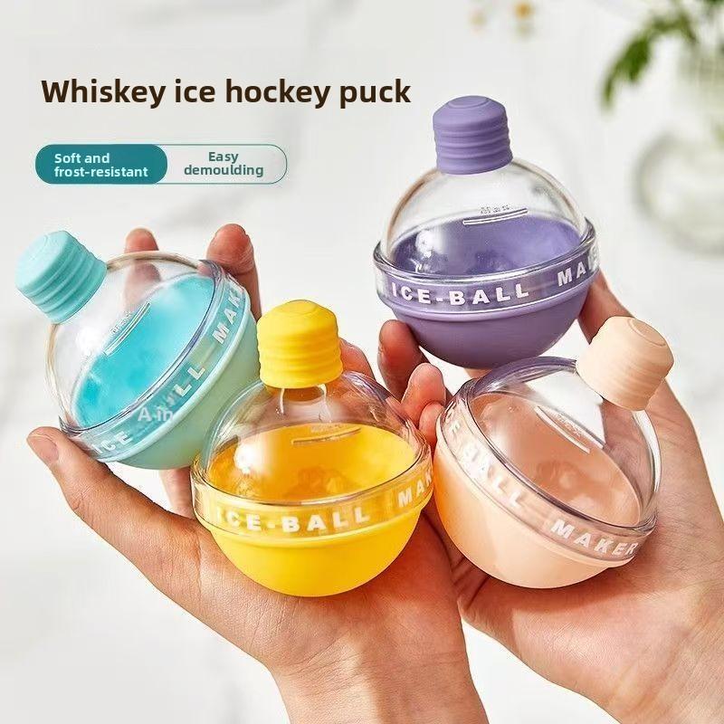 4pcs Aesthetic Round Ice Ball Maker 🧊 Perfect silicone sphere ice cube molds for whiskey, iced coffee & cocktails! Easy release, cute pastel colors. Must-have kitchen gadget for home cafe drinks! ✨ #iceballmaker #homecafe