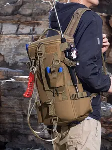 1pc Men's Fishing Backpack Zipper Closure Multiple Back Methods Waterproof Large Capacity Can Store Various Fishing Gear Accessories Fashionable Trend Leisure Versatile Suitable for Daily Fishing Outdoor Camping Men's Fishing Backpack Fishing Storage Bag