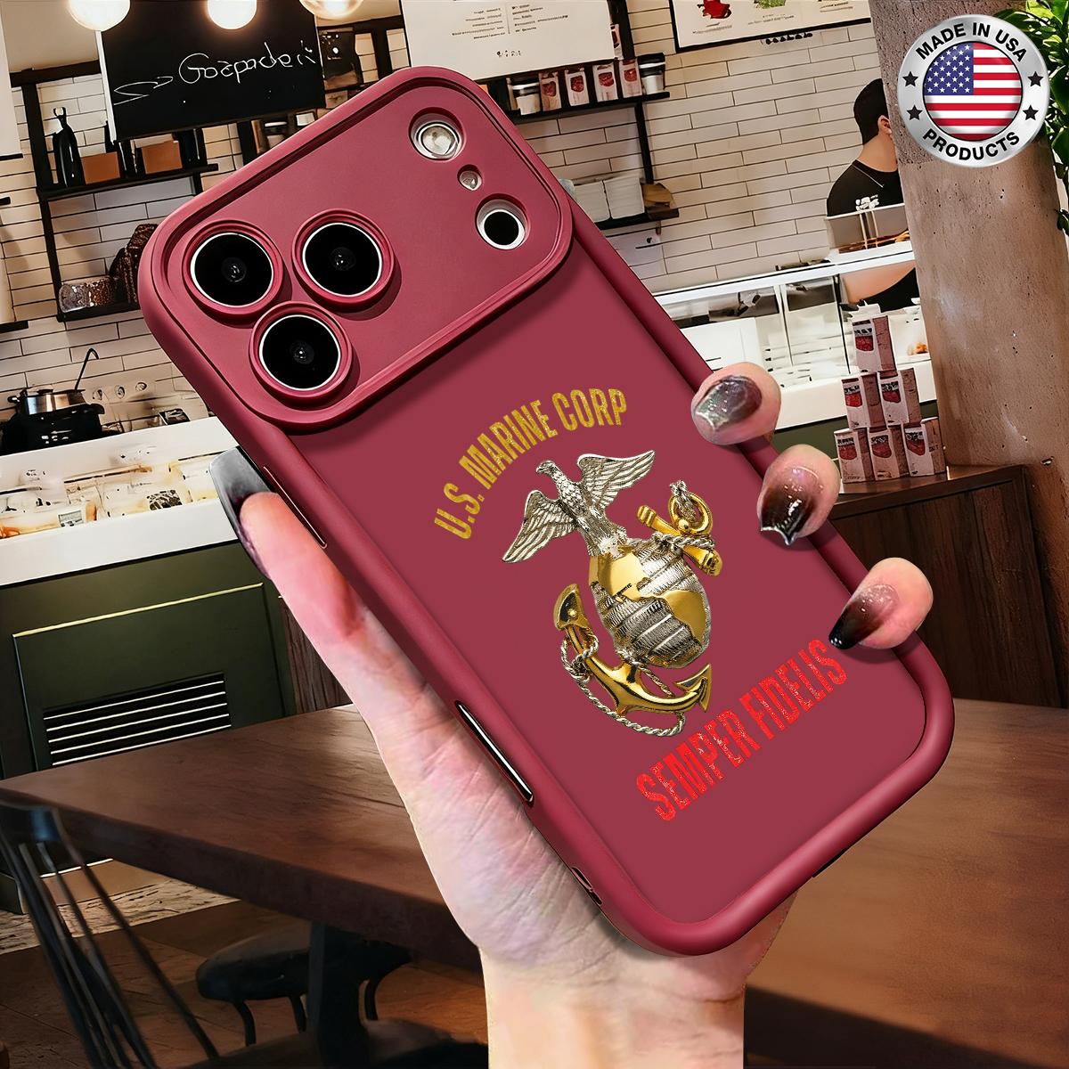 Cool U S Marine Corps Semper Fidelis Emblem Design Case for iPhone 17 16 15 14 Pro Max 13 12 11 XR XS Plus Air Slim Shockproof Anti Drop TPU Cover