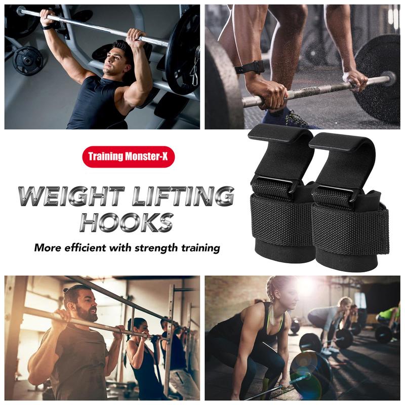 Heavy‑Duty Weight Lifting Hooks & Wrist Straps – Grip Support for Deadlifts, Pull‑Ups, Shrugs – Gym Essential for Men & Women