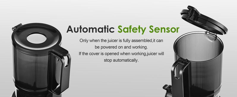 Fretta Cold Press Juicer Machine, 4.25" Large Feed Chute, Compact Juicer Machines for Fruits & Vegetables, Sleek Design Personal Size Tritan BPA-Free