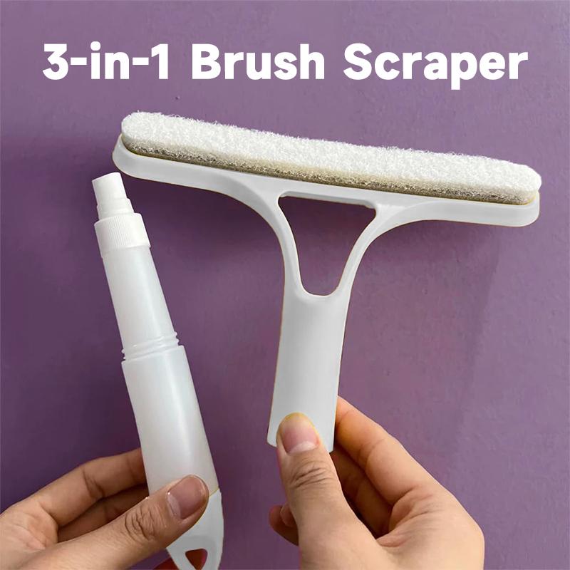3-in-1 Glass Cleaner Scraper + squeegee + scrubber + spray in one design, easy to deal with home windows, mirrors and car windscreen cleaning!Efficient cleaning, one scrape and you're clean! 3-in-1 Glass Cleaner Scraper + squeegee + scrubber + spray in one design, easy to deal with home windows, mirrors and car windscreen cleaning!Efficient cleaning, one scrape and you're clean!