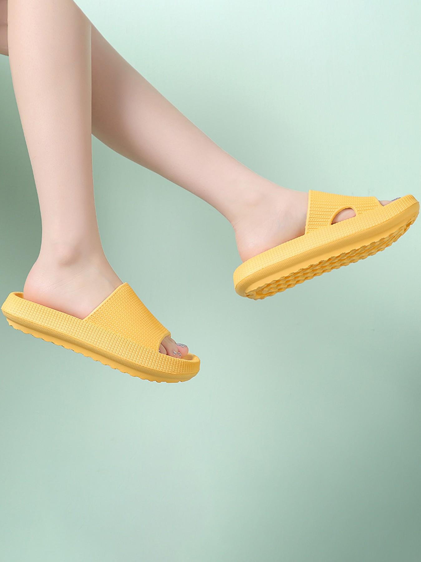 Unisex Striped Slippers, Summer New Minimalist Classic Home Slippers, Casual Daily Wear, Thick Sole Breathable Soft Comfort