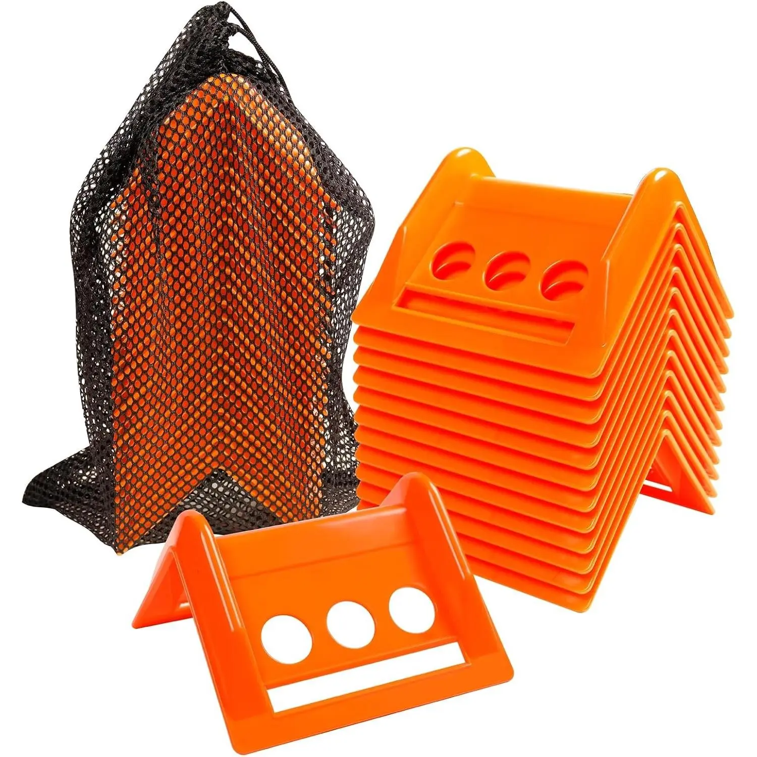 24 Pack 4" Flatbed Edge Protectors with Carrying Case, 4" Winch Ratchet Straps Plastic Corner Protectors for Flatbed Cargo Load (Orange)